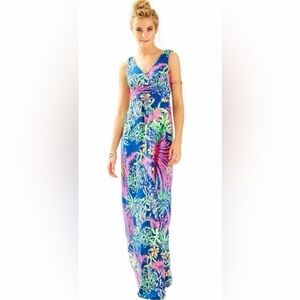 Lilly Pulitzer Sloane Maxi Dress in Indigo All A Glow, Size L